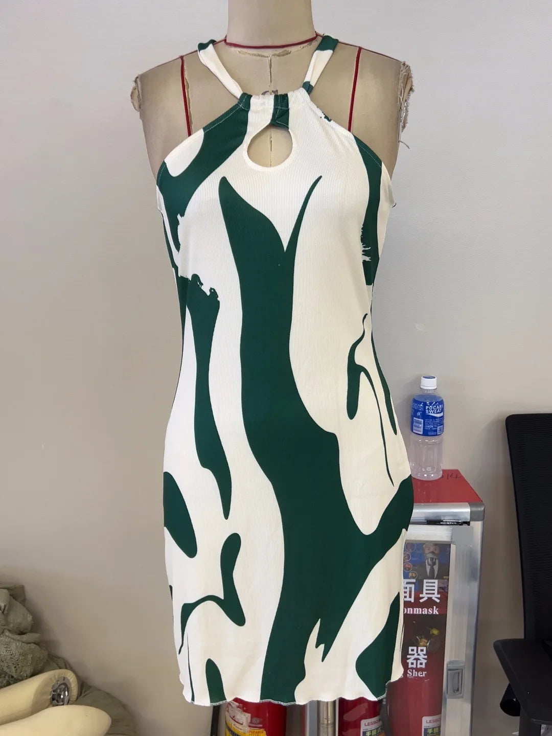 nowa wiosenna i letnia sukienka damska z nadrukiem, seksowna, z odkrytymi ramionami, sznurowana, luźna