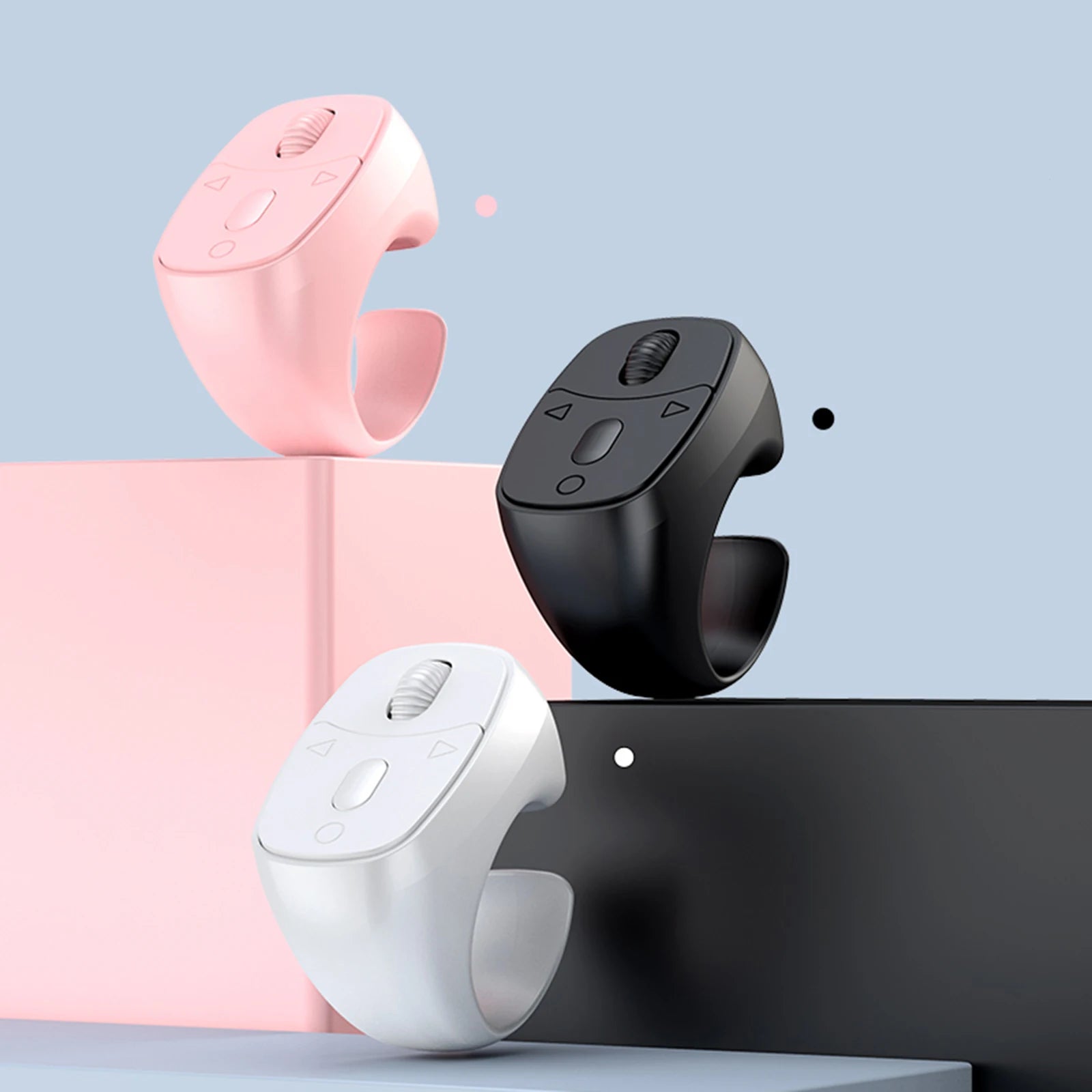 Bezprzewodowy pilot na palec Bluetooth 5.3, do przewracania stron, przeglądania, przewijania, bezprzewodowy spust migawki aparatu, przycisk do selfie