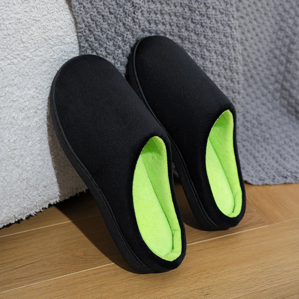 Damskie kapcie domowe Kontrastujący kolor Modne kapcie typu half-pack Odpowiednie na wiosnę jesień zimę Damskie antypoślizgowe bawełniane