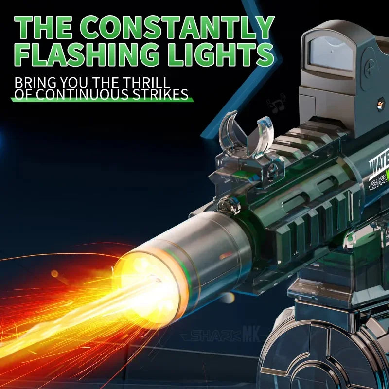 M416 LED Symulacja Ognia Elektryczne Pistolety na Wodę dla Dzieci, Duża Pojemność, Automatyczny Ciągły Pistolet na Wodę, Letnie Zabawki na Zewnątrz