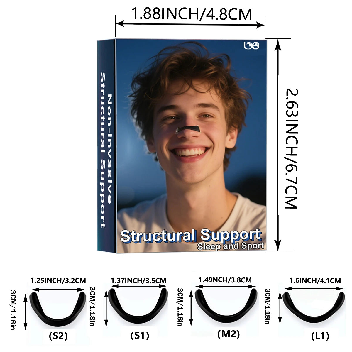 Rozszerzacz nosowy – zestaw komfortowych plastrów na nos do ćwiczeń/codziennego użytku: magnetyczny, regulowany design + akcesoria do codziennego czyszczenia. 4