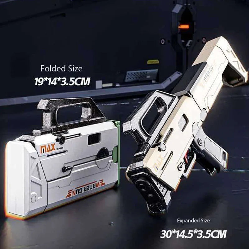 FMG9 Składany Pistolet Maszynowy na Wodę z Manualnym Ogniem Ciągłym, Bardzo Dużym Zasięgiem i Dużą Pojemnością, Zabawka do Wody Pistolet na Wodę